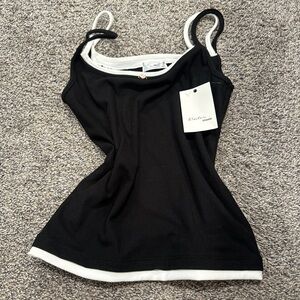 Electric Family Black and White Fitted Camisole